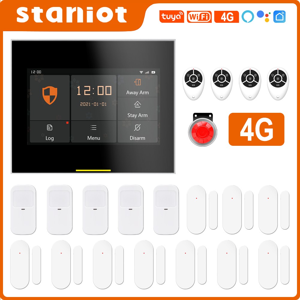 2022 Staniot 433MHz اللاسلكية واي فاي 4G نظام إنذار أمان المنزل الذكي مجموعات للمرآب والدعم السكني تويا و