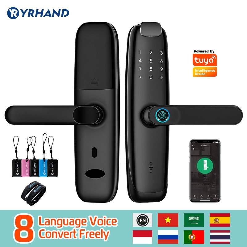 2022 YRHAND H2 Tuya wifi fingerprint fechadura eletronica password cerradura inteligente smart door lock