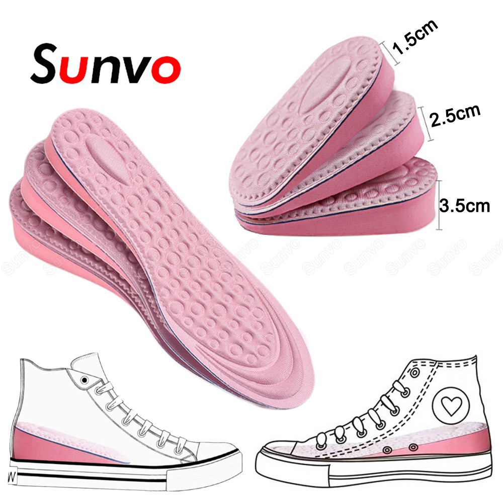 EVA Invisible Memory Foam Height Increase Insoles For Women Inner Shoe Sole Shoe Insert Lift Heel Comfort Increase Insoles