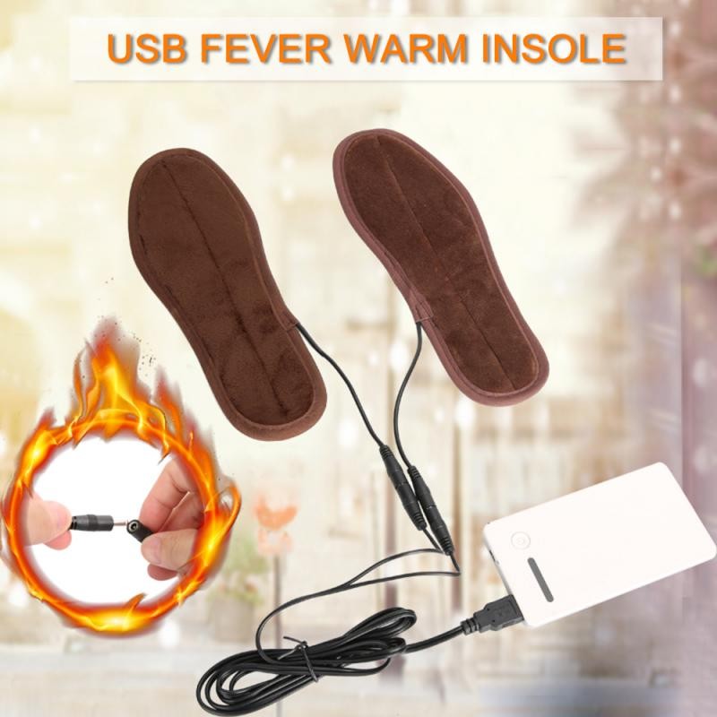 1PC Electric Heated Shoe Insoles Socks Feet Heater USB Foot Winter Warmer Pads Novelty Practical Warm Winter