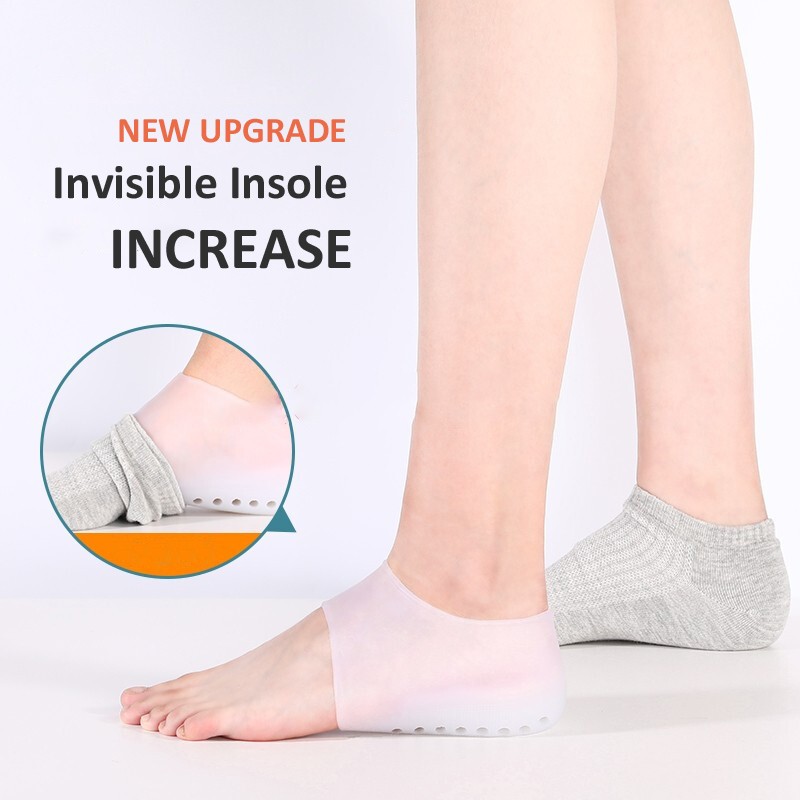 Invisible Silicone Height Increase Insole 1.5cm 2.5cm 3.5cm Lift New Upgrade Soft Socks Plain Shoes for Men Women Dropshipping