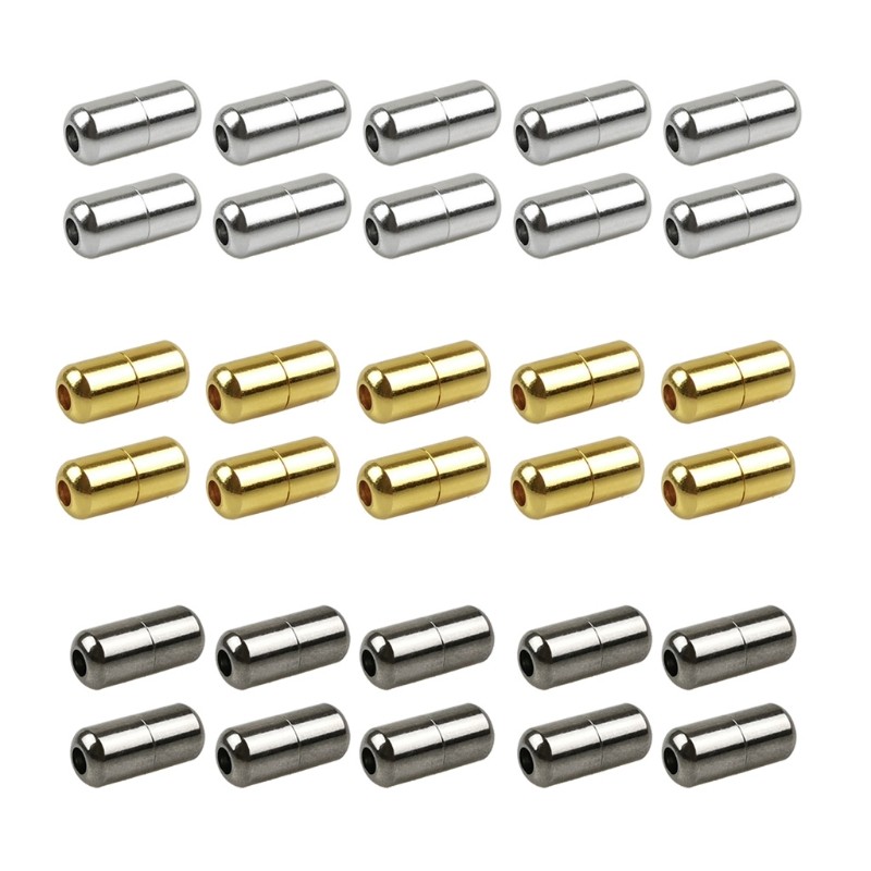 10pcs Elastic Laces Clasps Metal Capsule Lock Buckles Tip Ends No Tie Shoelaces Tieless Elastic Lazy Shoelace Accessories