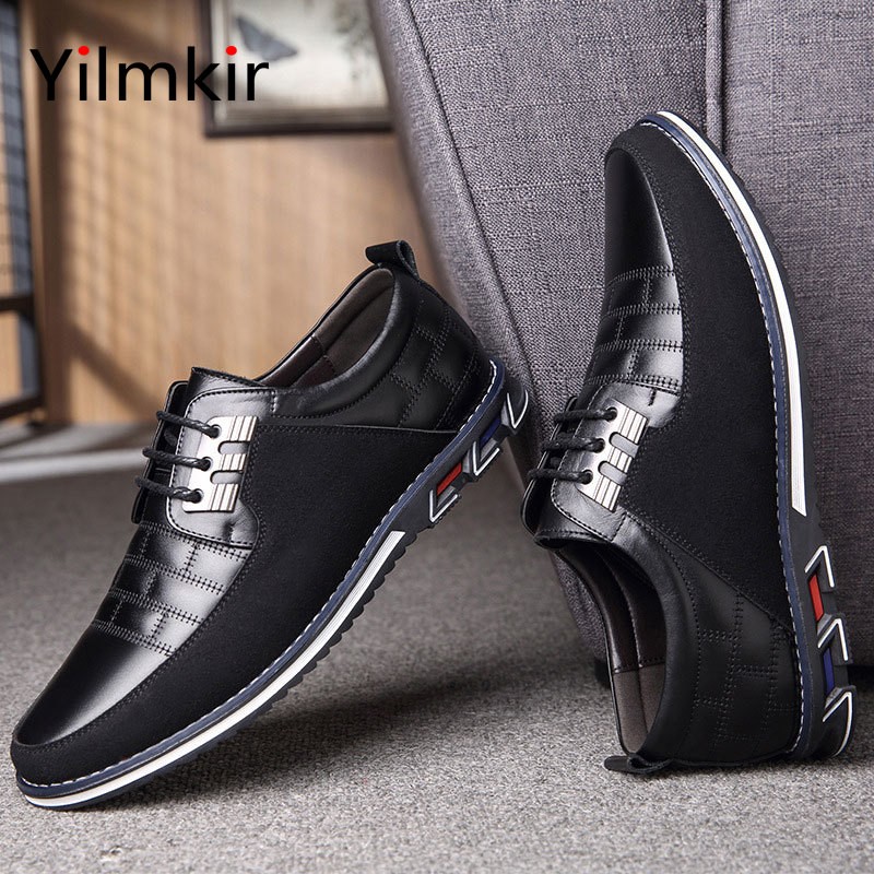 Fashion breathable men outdoor sports shoes leisure travel non-slip popular walking shoes all-match business office leather shoes