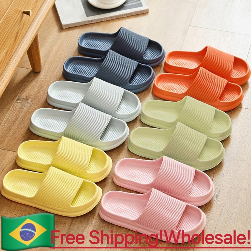 Home slippers anti-skid flip flops women's sandals women's fashion soft sole EVA indoor slides thick platform simple cloud slippers