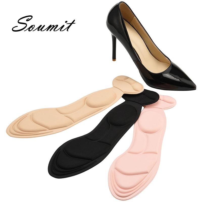 Soumit 5D Soft Sponge Insoles Pad Back Heel Protector Self Adhesive Pad High Heel Anti Slip Inner Sole for Women