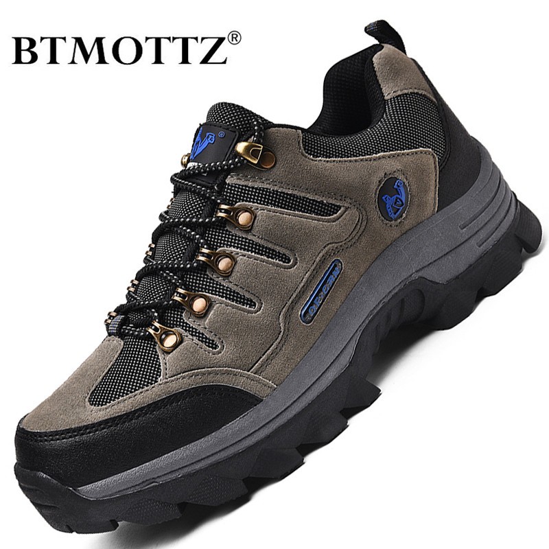 Men Climbing Hiking Shoes Couples Lace Up Sneaker Leather Designer Trainers Outdoor Non-slip Men Trekking Shoes Zapatos Hombre