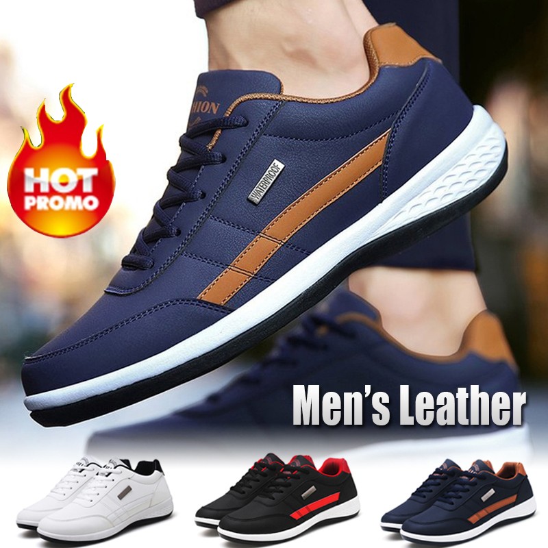 2021 Men Shoes Leather Luxury Brand England Trend Casual Shoes Men Sneakers Breathable Leisure Male Footwear Chaussure Homme