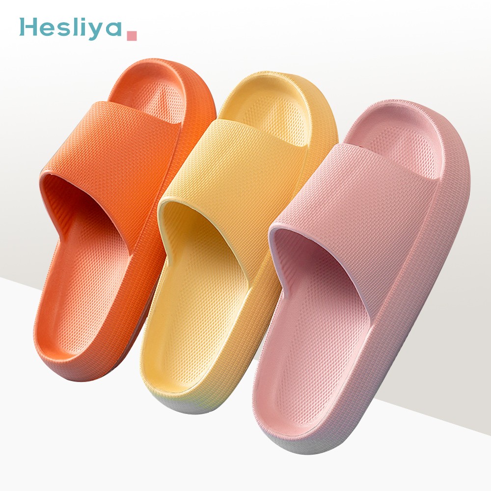 Thick Platform Slippers Cloud Slippers Non-slip EVA Soft Waterproof Women Sandals Silent Damping Bathroom Indoor Shoes For Women