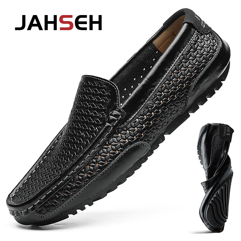 Handmade Genuine Leather Men Loafers Comfortable Slip On Driving Casual Shoes Brand Soft Moccasins Plus Size 37-47 Dropshipping