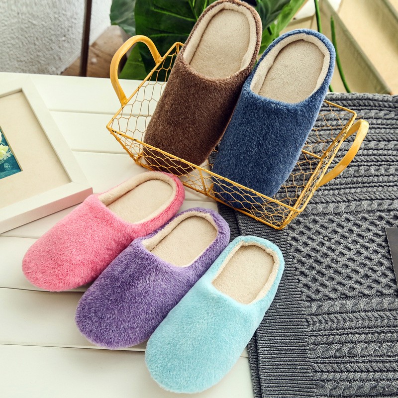 Women Winter Indoor Shoes Slippers Silent Soft-soled Warm Slippers Plus Velvet Non-slip Cotton Slippers Zapatillas De Casa