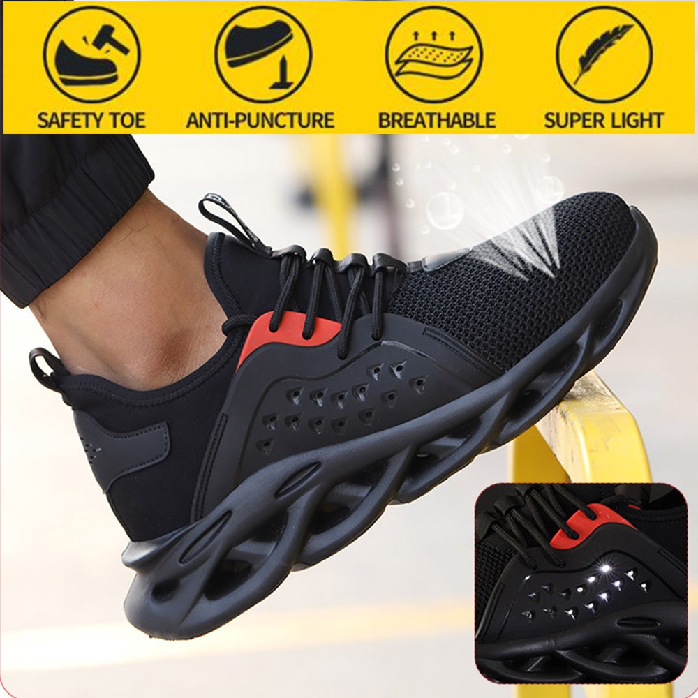 Breathable wear safety shoes to help men in casual safety shoes anti-smashing stab safety shoes for training