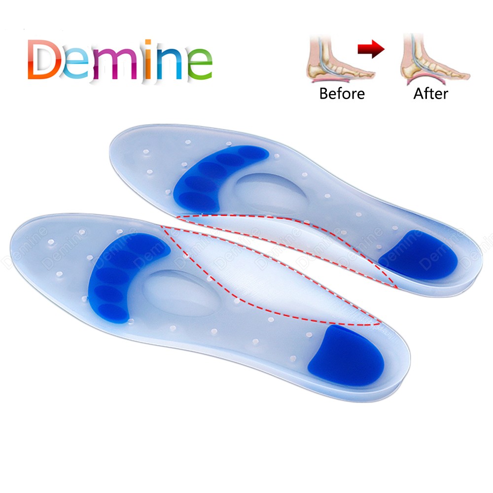 Soft Medical Silicone Arch Support Insoles , Orthotic Plantar Fasciitis Pads