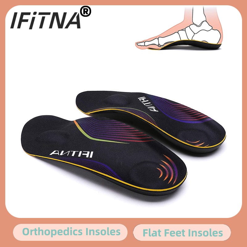 IFiTNA 3/4 Length Orthopedic Arch Support Insole Men Sneaker Flat Foot Varus Plantar Fasciitis Orthotic Shoe Inserts Heel Pain