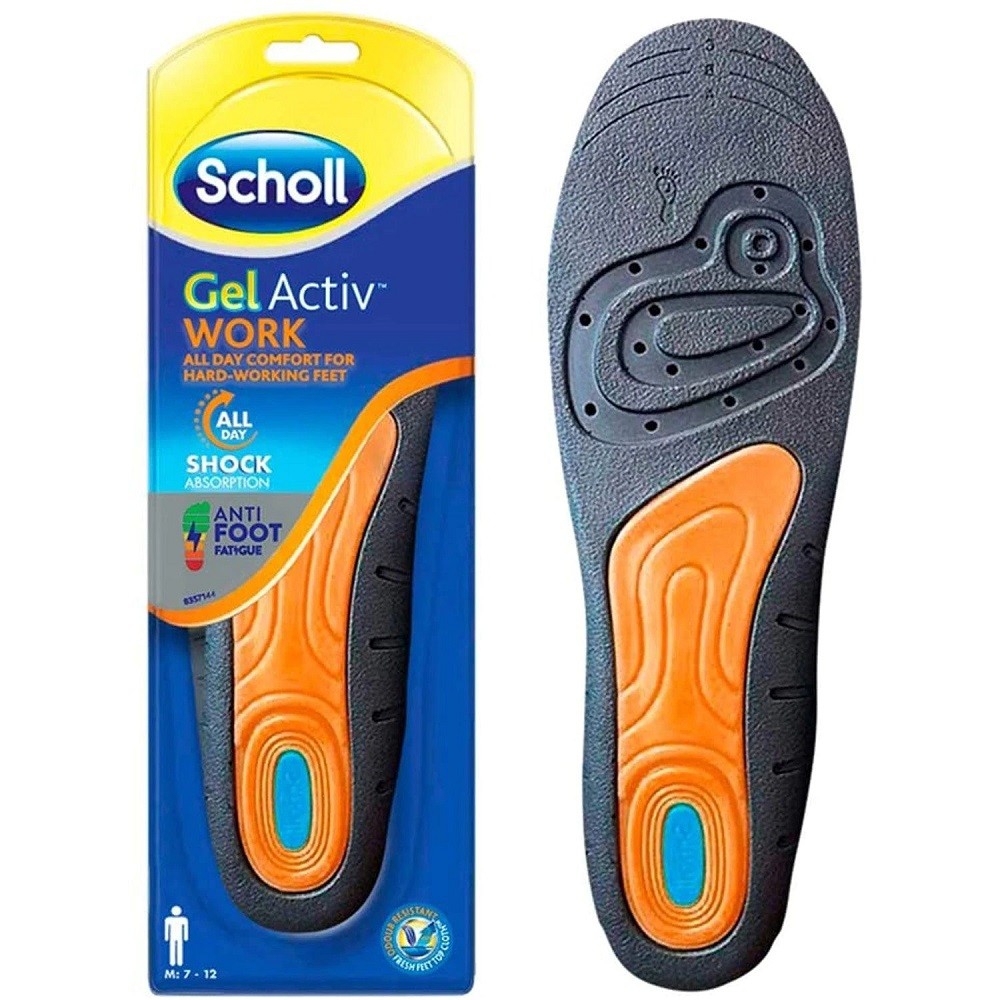 Scholl Gel Active Daily Foot Insoles for Men Casual Shoes Orthotic Feet Soles Cushion for Flat Shoe Scholl Gel Active Insoles for Men Dr. Shul