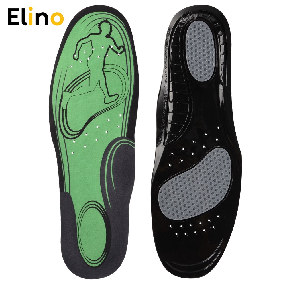 Elino Gel Sport Insoles Printed Mesh Shoe Pads Shock Absorption Feet Protector Insert Cushion Men Women Insoes for Sneaker