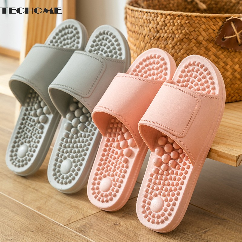 2022 Massage Slippers Women Sandals Men Unisex Indoor Non-slip Solid Soft Bottom Couple Flip Flops Home Bathroom Shoes