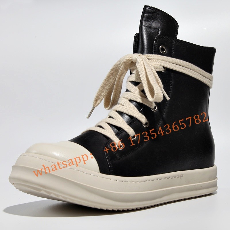 Men\Women Black\White\Orange Canvas Shoes High Flat Vulcanized Shoes Sneaker Genuine Leather Lace Up Design Shoes 2022 New