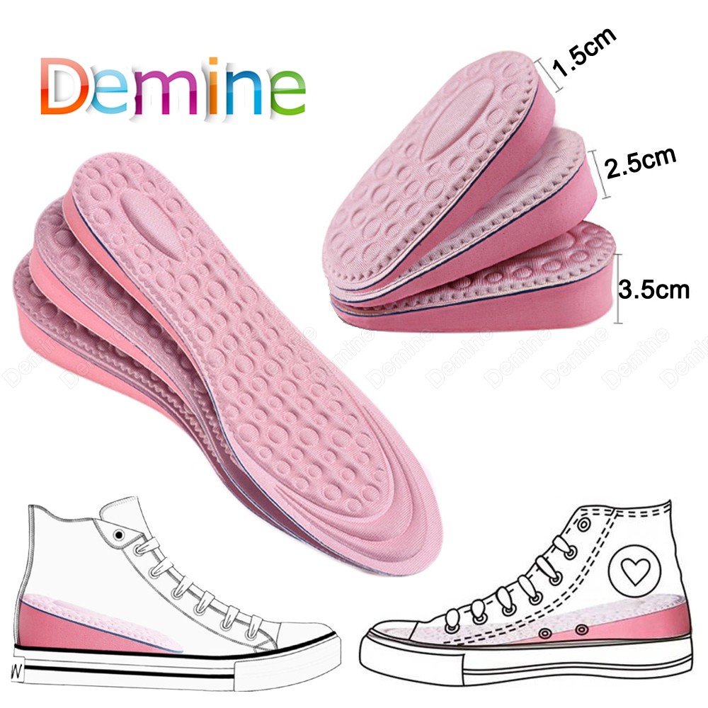 Demin Height Increase Shoe Insoles For Women Comfort EVA Memory Foam Insole Shoes Insert Heel Foot Lift Pad Increase Insoles