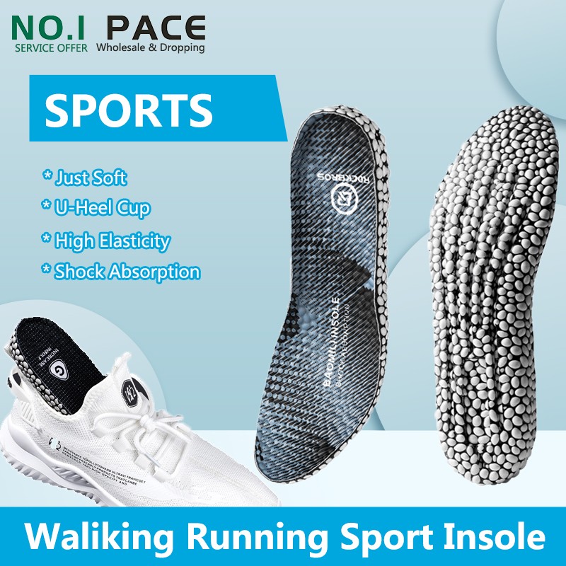 NOIPACE Sports Insoles for Unisex Running Shoes PU Popped Particle Cushioning Soft Orthopedic Cushion Protect Knees Feet Molds