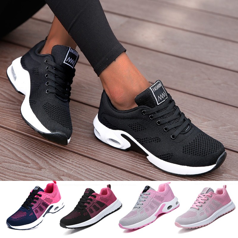 Women's shoes breathable light comfortable sports shoes running shoes white mesh wedges casual chunky vulcanize shoes