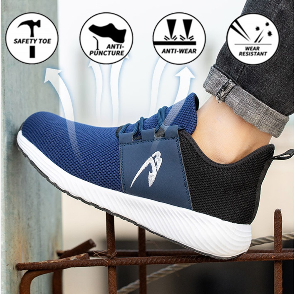 Spring/Summer Breathable Fabric Safety Shoes Leisure Sports Mixed Colors For Steel Head Low Wear Safety Shoes Anti-drop