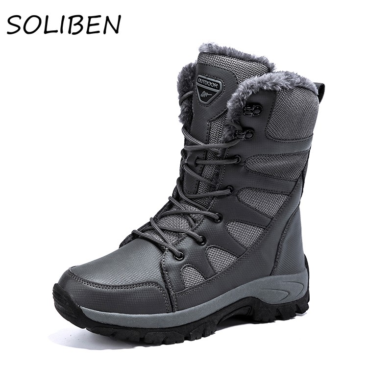 SOLIBEN New Winter Men Women Warm Snow Boots Botas De Neve Sabatos De Reflective Padded Winter Boots Boots Platform Boots