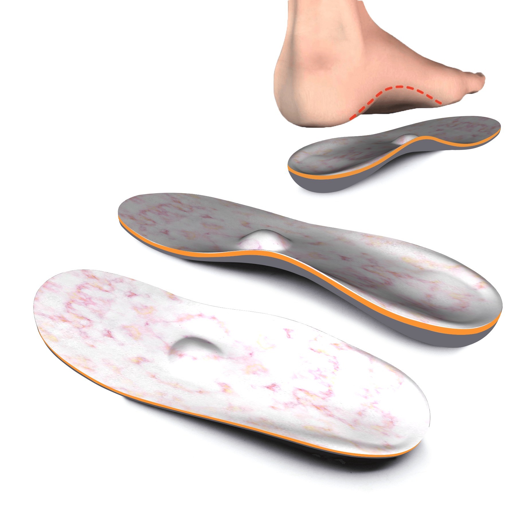 Orthotic Insoles Sports Shoe Cushion Men Flat Feet Heel Spur Orthotic Insert Sole