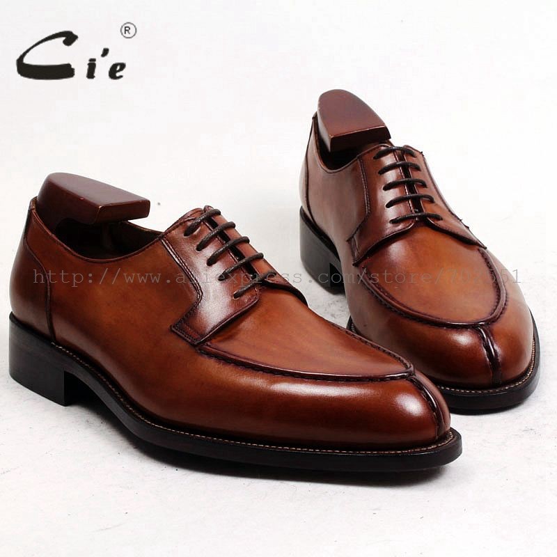 Cie-Men's Genuine Calfskin Leather Outsole Handmade Breathable Leather Brown Goodyear D143 Free Shipping