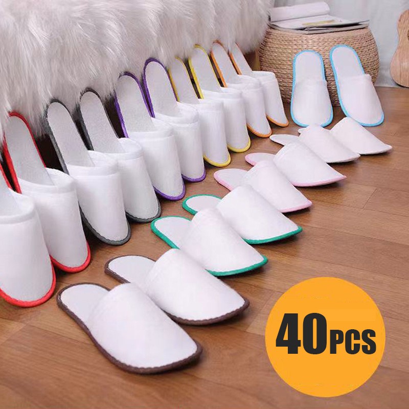 40pcs Disposable Slippers Men Women Business Travel Passenger Home Shoes Guest Slippers Hotel Beauty 28cm Indoor Slippers Shoes