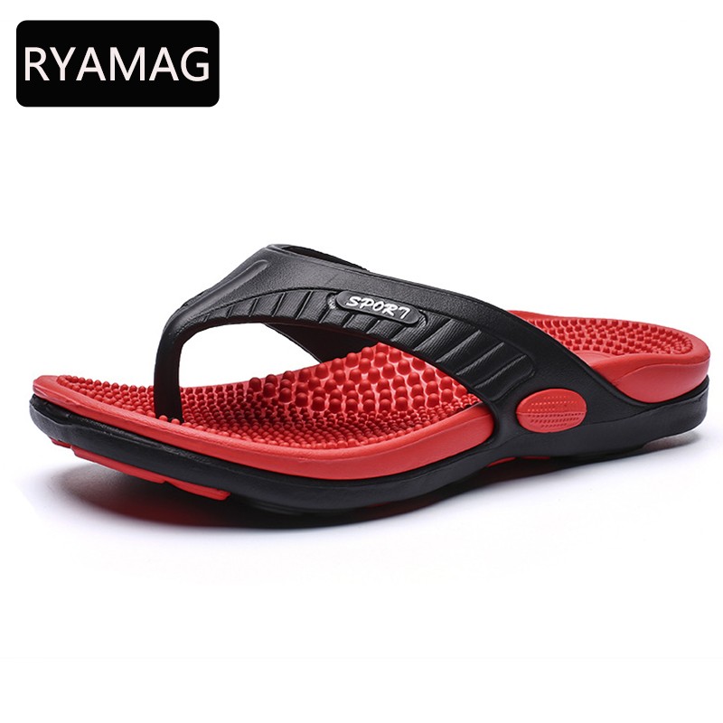 RYAMAG Massage Flip Flops Summer Men Slippers Beach Sandals Comfortable Men Casual Shoes Fashion Men Flip Flops Shoes 2022