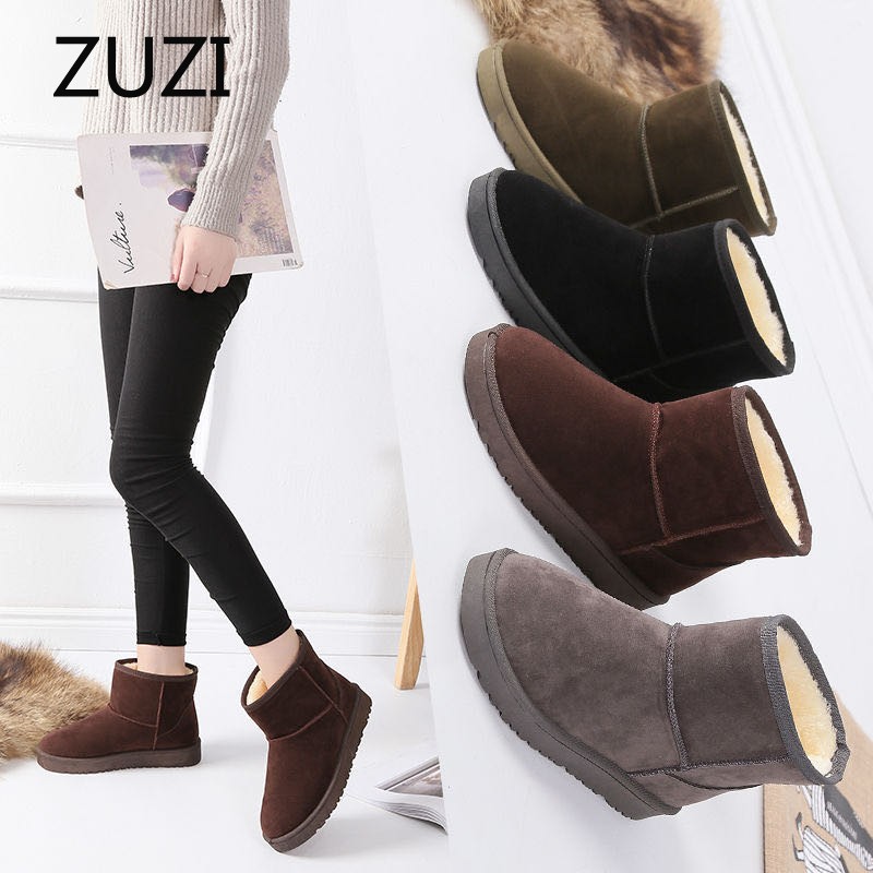 ZUZI 2021 Women Snow Boots Plush Fabric High Quality Women Australia Winter Boots Winter Warm Women Boots