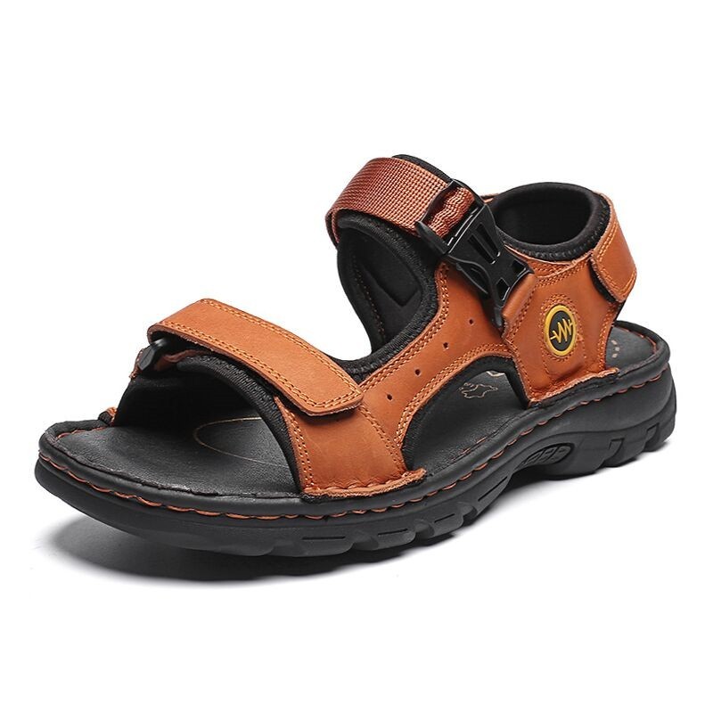 genuine leather men sandals summer men beach sandalias man fashion slippers outdoor casual handmade sandals male plus size 38-48