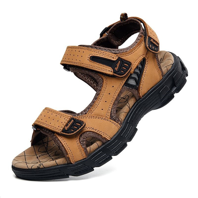 Classic Brand Men Sandals Summer Genuine Leather Sandals Men Outdoor Casual Sandal Lightweight Fashion Men Sneakers Size 38-46