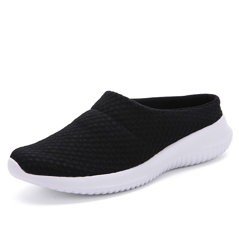 Flying Mesh Half Slippers Women Walking Shoes Orthopedic Ladies Platform Mules Mesh Lightweight Slippers Wedge Female Sneaker