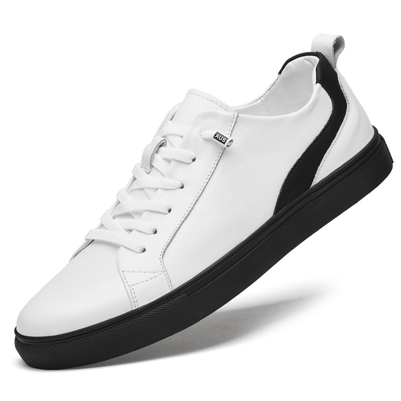 Leather shoes casual sneakers men's shoes comfortable quality leather shoes men's Korean version white shoes