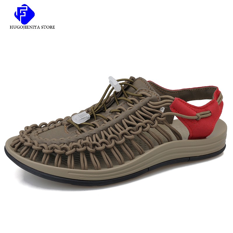 2022 summer men sandals fashion handmade fabric design beach sandals breathable casual flat sandals outdoor sandals large size