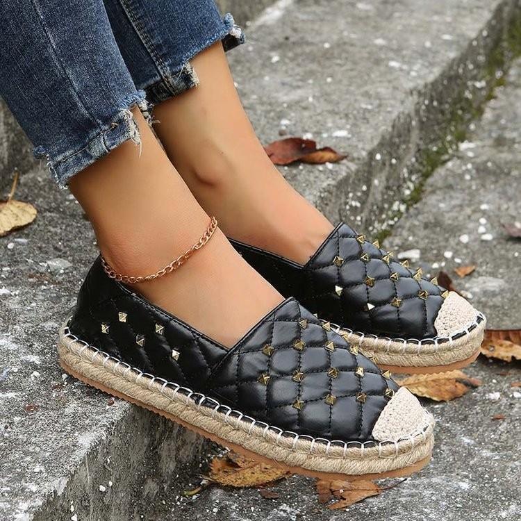 Women Autumn New Fisherman Shoes Flats Loafers Shoes Canvas Women Slip On Rivet Comfortable Mules Zapatillas Mujer