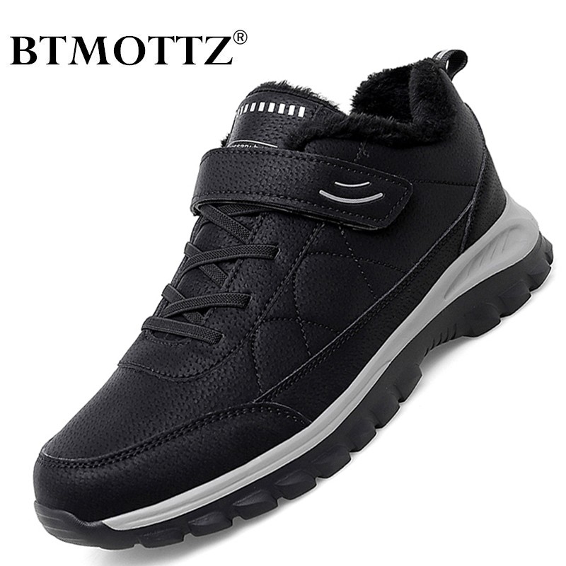 Winter Warm Ankle Boots Men Hiking Boots Men Leather Waterproof Casual Shoes Non-slip Men Outdoor Climbing Trekking Sneakers