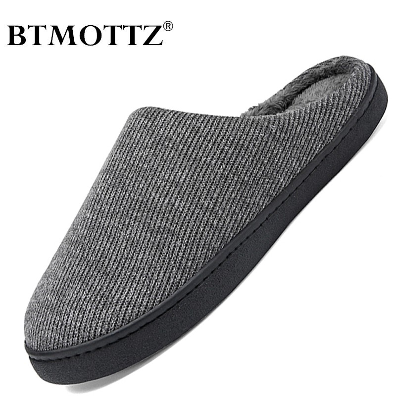 Men Slippers Indoor Floor Flat Shoes Winter Warm Cotton Plush Slippers Couples Fashion Casual Home Slippers Bedroom Slippers