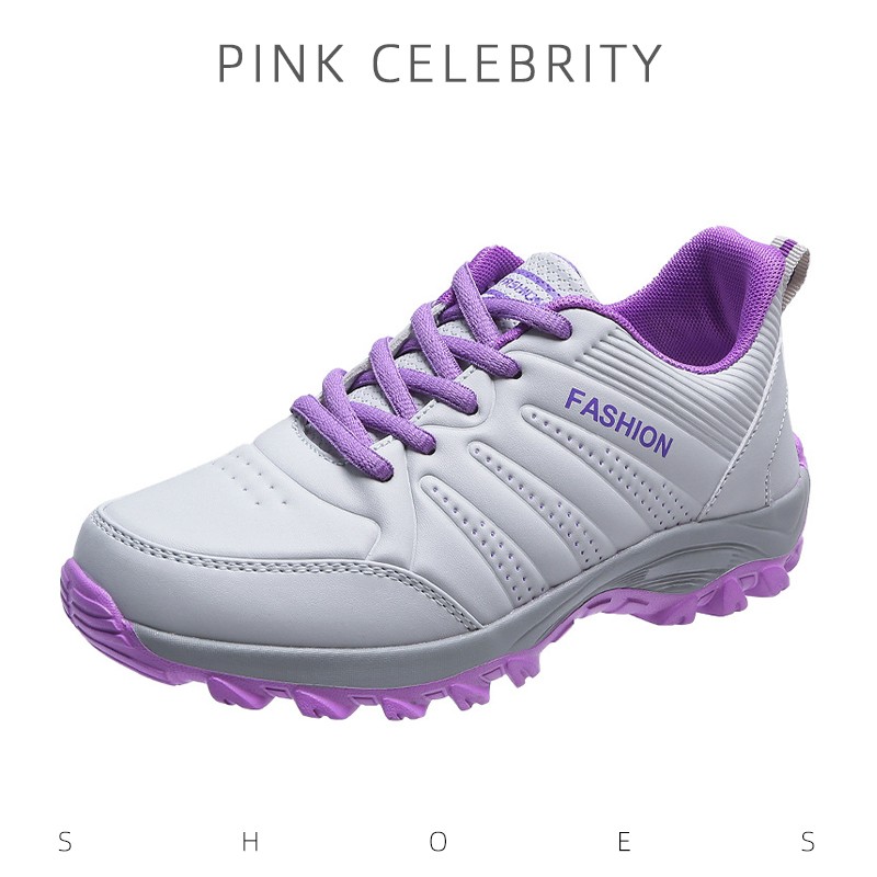 Women leather sneakers all-match outdoor travel shoes comfortable and light running shoes