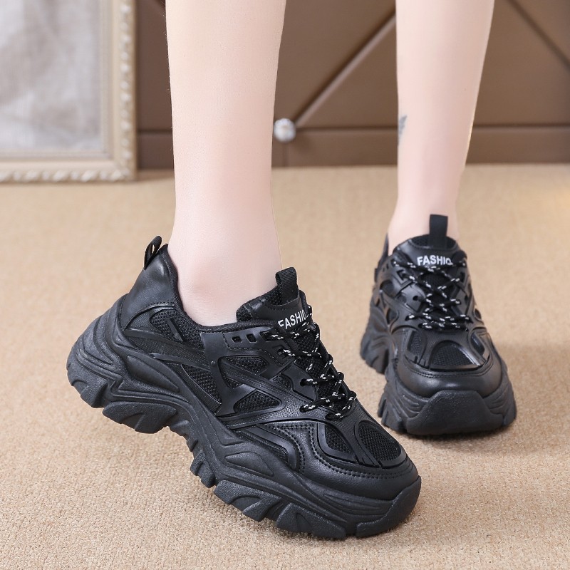 JMPRS Breathable Mesh Sneakers Women 2022 Summer New Fashion Thick Bottom Lace Up Sneakers Woman Solid Platform Casual Shoes