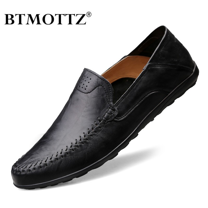 Genuine Leather Men Shoes Luxury Formal Moccasin Shoes No Lace Up Black Brown Italian Driving Shoes 2020