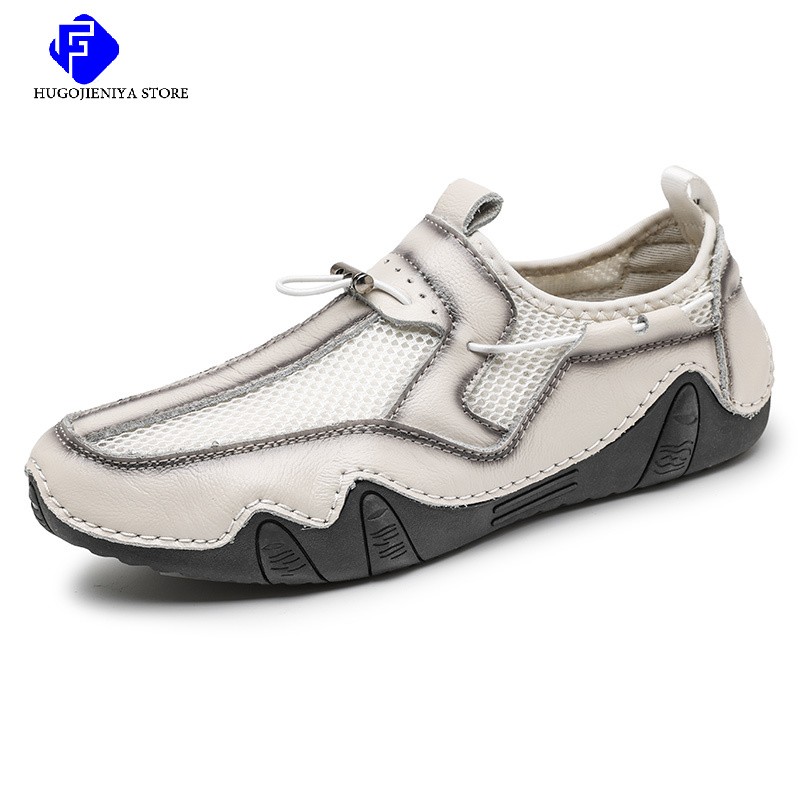 Men Casual Shoes Breathable Mesh Loafers Men Shoes Handmade Fashion Comfortable Outdoor Men Walking Sneakers Men Boat