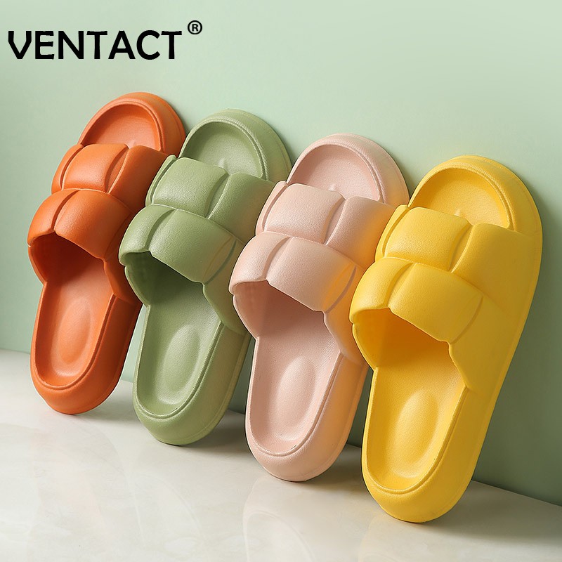 VENTACT Women's Slippers Summer Couple Sandals Beach Slides Flip Flops Men Thick Sole Indoor Home Bathroom Anti-Slip Shoes