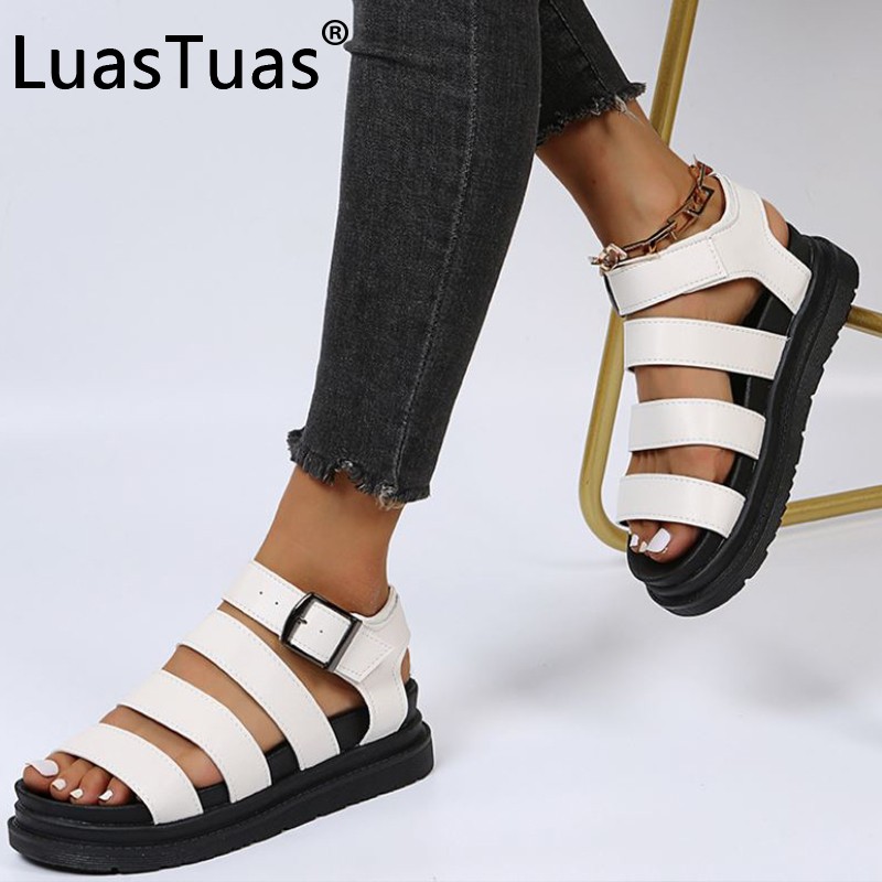 LuasTuas Size 35-43 Women Sandals 2022 Ins Fashion Platform Heels Summer Shoes Woman Casual Daily Lady Beach Home Footwear