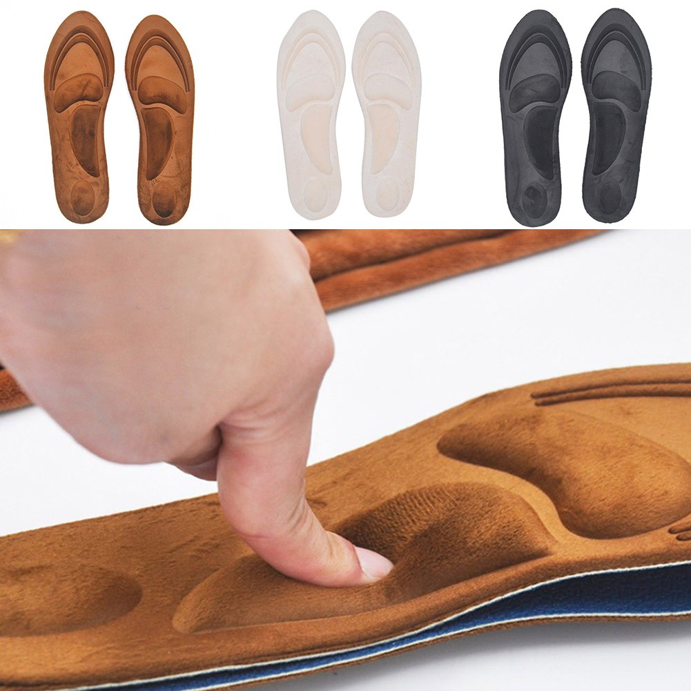 4D Suede Memory Foam Orthotic Insole Arch Warm Insoles for Flat Shoes Feet Care Sole Shoe Orthopedic Pads Deodorization