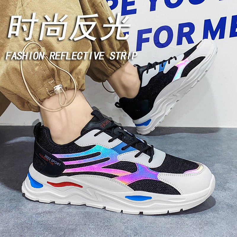 Fashion Mesh Sneakers Men Comfortable Casual Shoes Breathable Lace-up Male Walking Trainers Zapatillas New Arrival Men Shoes