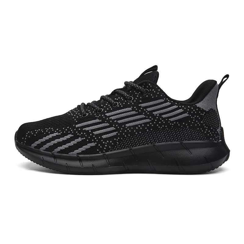 Flying woven summer breathable lightweight men's casual shoes low-top lace-up non-slip sports shoes