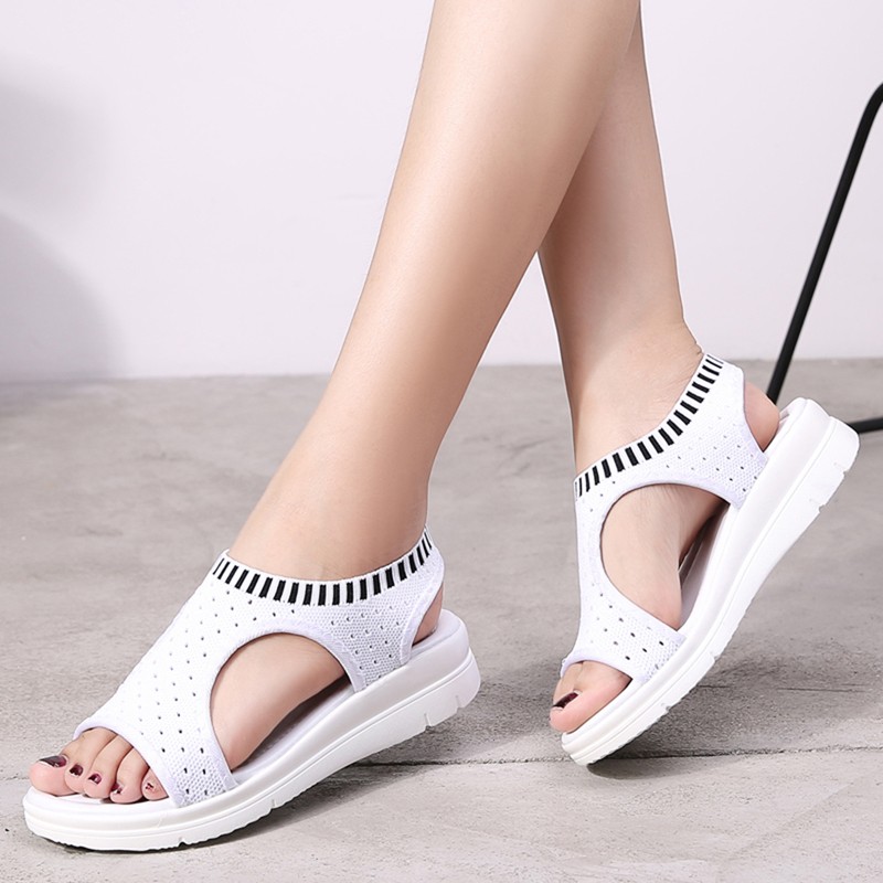 Gladiator-Women's Wedge Sandals Summer Shoes Comfortable Slip-On Flat Platform 2021