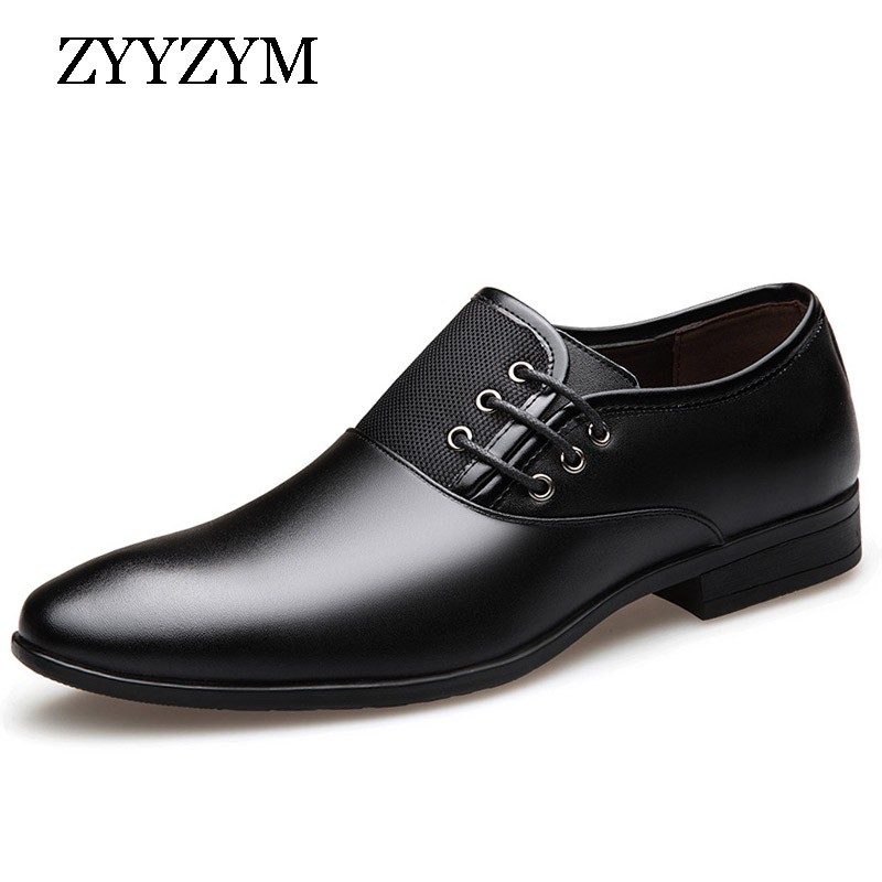 ZYYZYM - Men's Formal Shoes, Men's Formal Shoes, Fashionable, Size 38-47, Black & Brown, Classic, Party Shoes